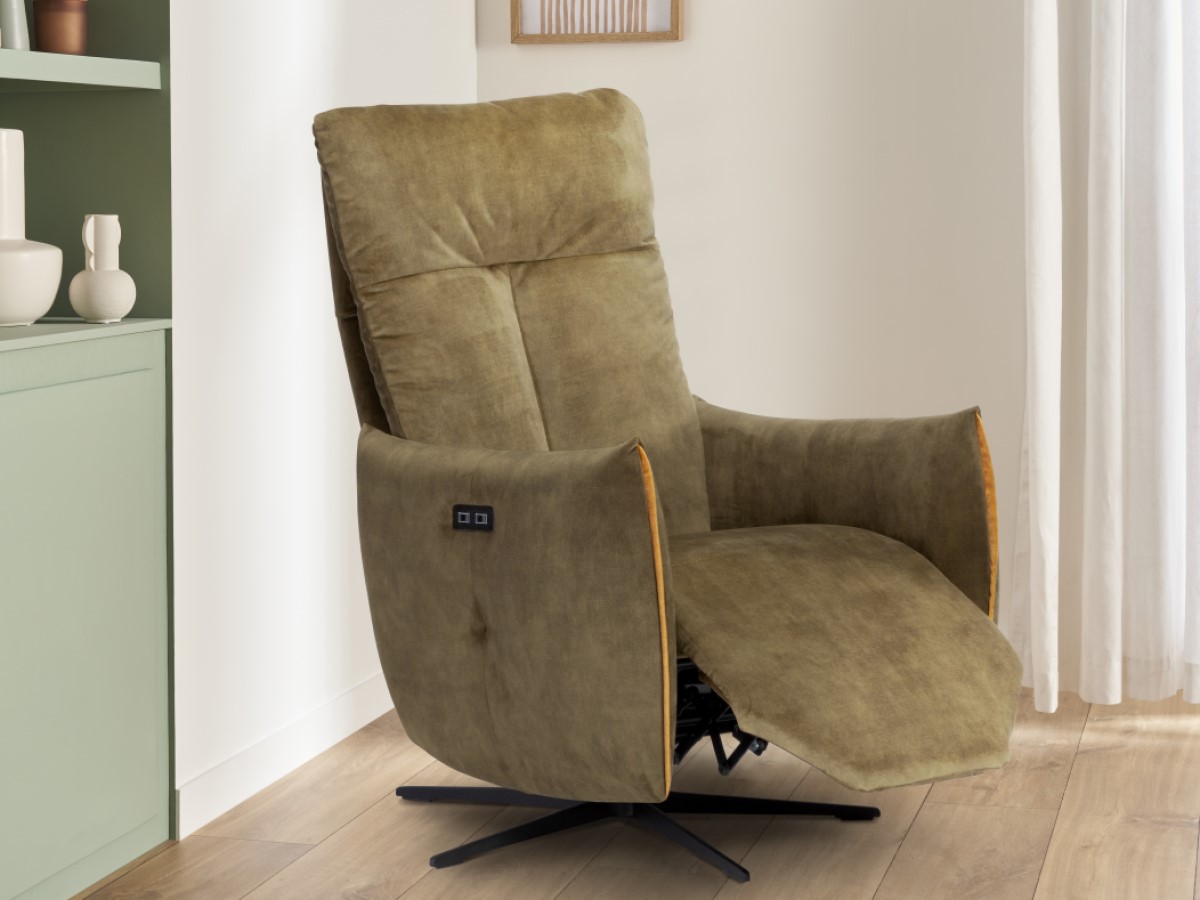 Fauteuil relaxation pivotant électrique