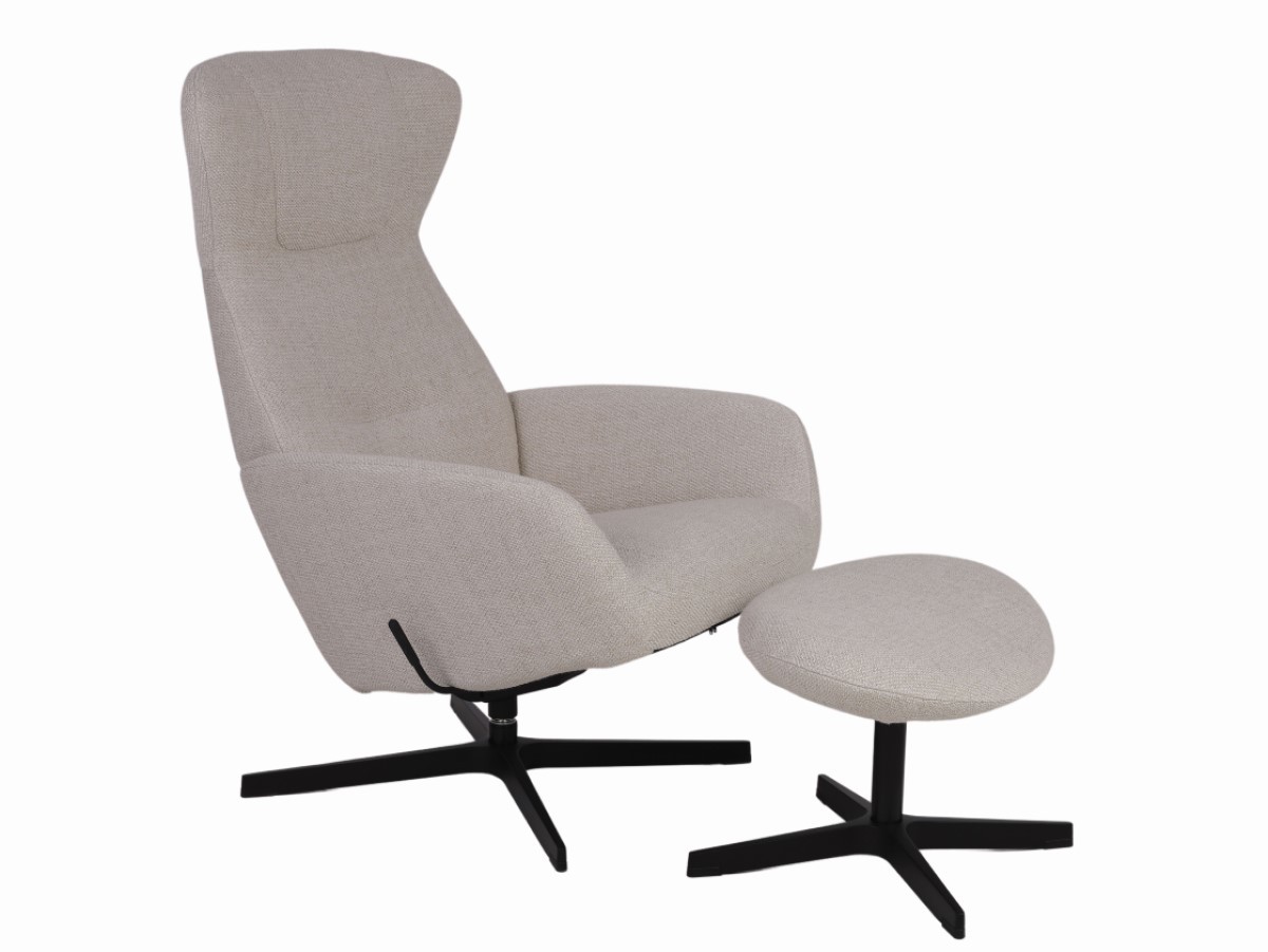 Fauteuil de relaxation pivotant et repose-pieds